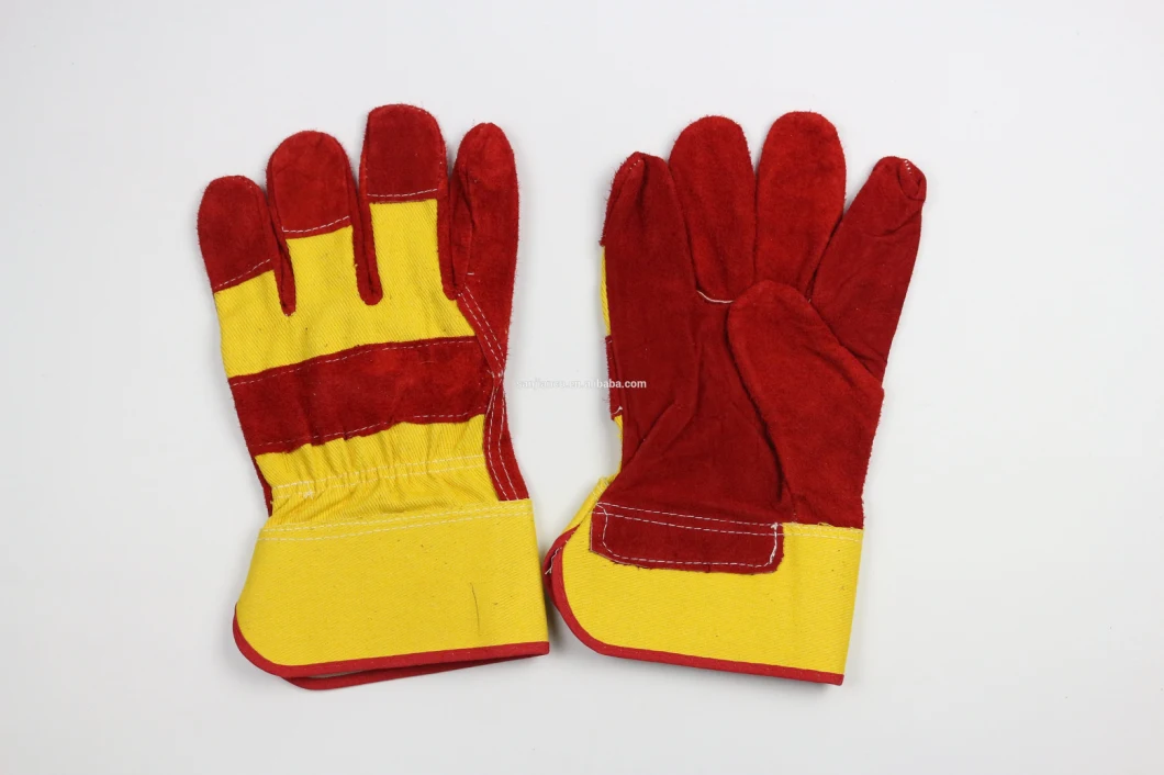 Double Red Leather Plam Welding Gloves