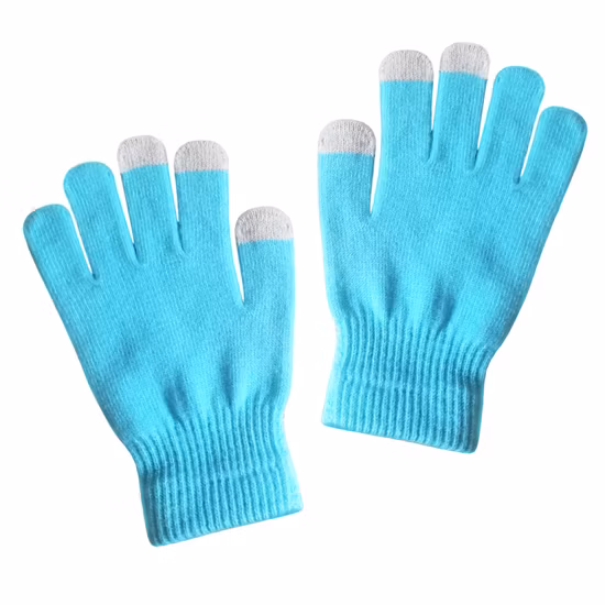 La promotion a adapté vos propres gants tricotés chauds d'hiver d'écran tactile de logo