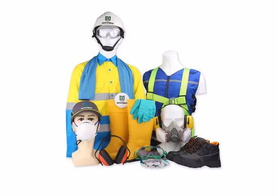 Gants de travail de sécurité en cuir fendu de vache bleue à double paume