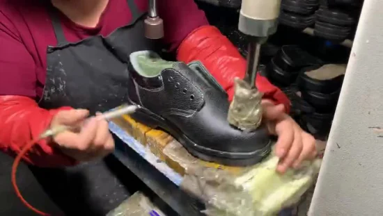 Moins cher coupe basse hommes en cuir véritable chaussures de travail/chaussures de sécurité