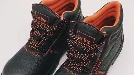 Chaussures de sécurité à bout en acier à coupe haute Chaussures de sécurité en cuir noir