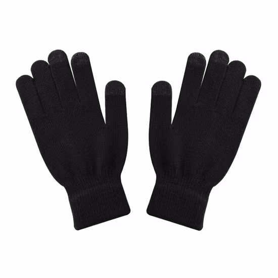 Gants de smartphone de doigt de contact de moto tricotés simples imprimés par logo fait sur commande chaud