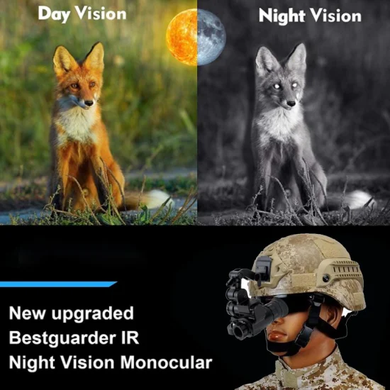 Monoculaire de portée de lunettes de vision nocturne Gen 3 monté sur casque ODM pour télescope de chasse